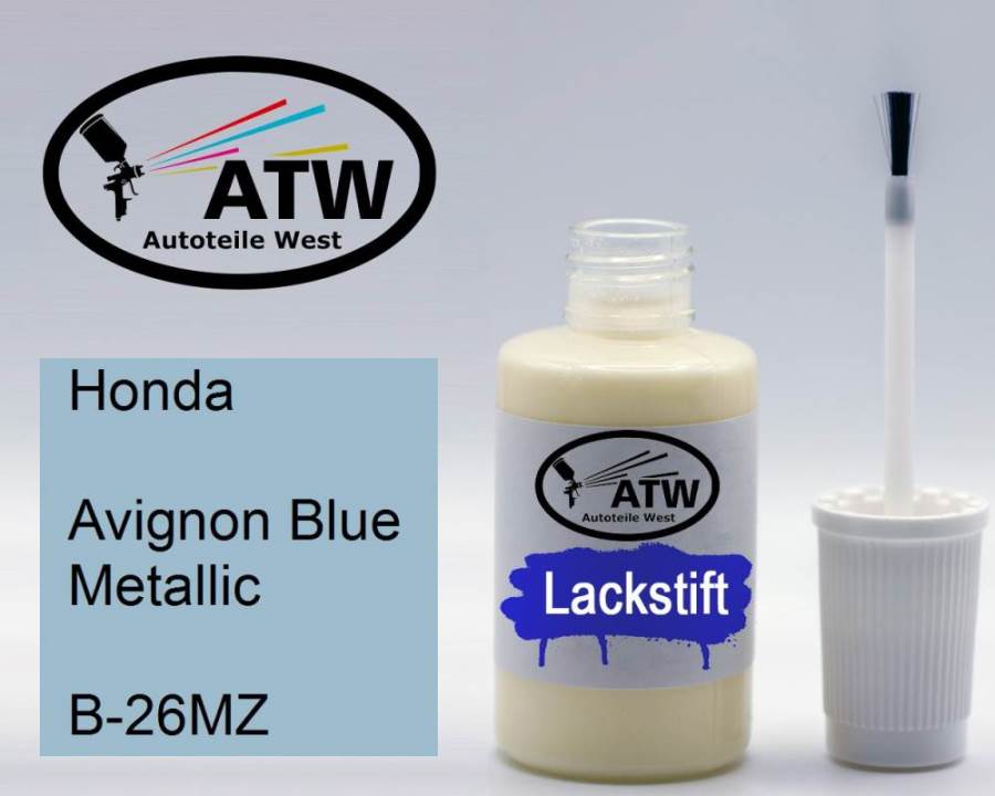 Honda, Avignon Blue Metallic, B-26MZ: 20ml Lackstift, von ATW Autoteile West.